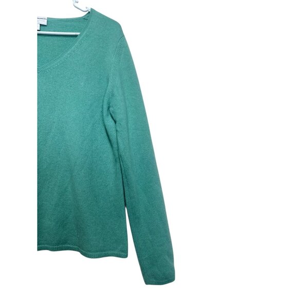 Vintage Charter Club 100% Cashmere Sweater Women Medium Green Preppy Office - Picture 10 of 10